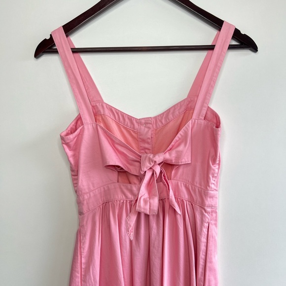 Madewell Pink Fleur Bow Back Midi Dress - Picture 5 of 9